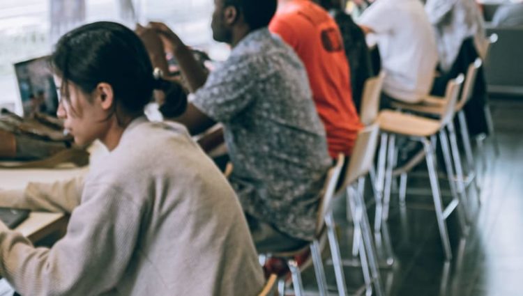 students studying