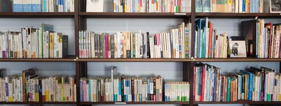 A picture of bookshelf filled with books including fiction. literature and educational material all waiting to be read and enjoyed.