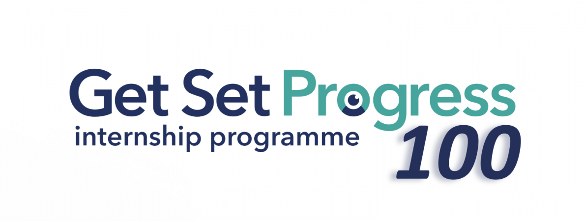 Logo reads Get Set Progress Internship Programme 100