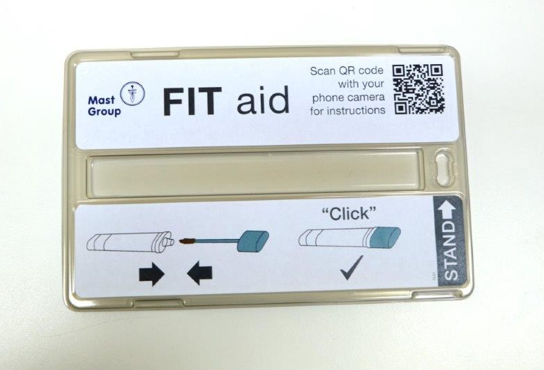 Aerial view of an empty FIT aid kit. 